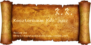 Kesztenbaum Kájusz névjegykártya